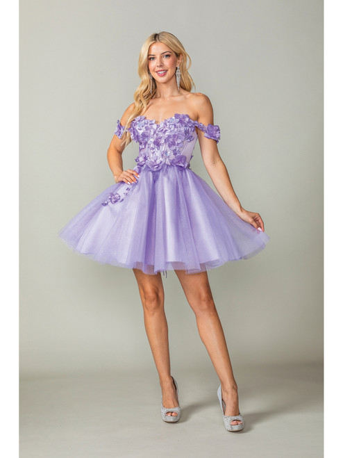 Dancing Queen 3388 Tulle Embellished Bodice Short Dress