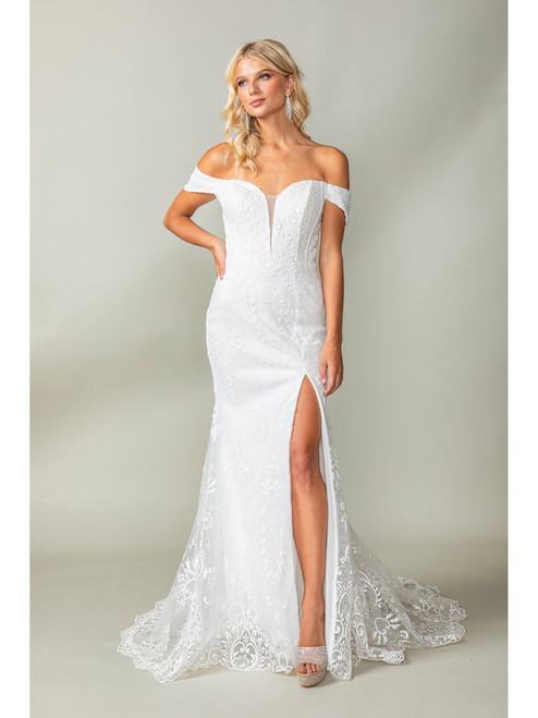 Dancing Queen 0273 Elegant Lace Off-Shoulder Bridal Gown
