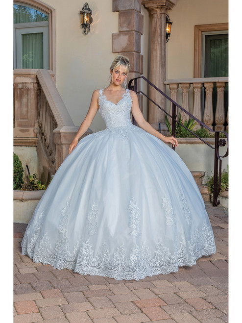 Dancing Queen 0259 Lace Applique Sleeveless Wedding Gown