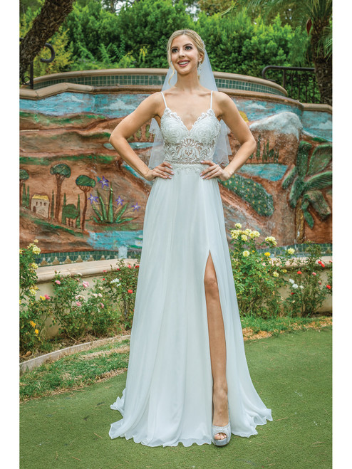 Dancing Queen 0208 Embroidered Bodice Sleeveless Bridal Gown