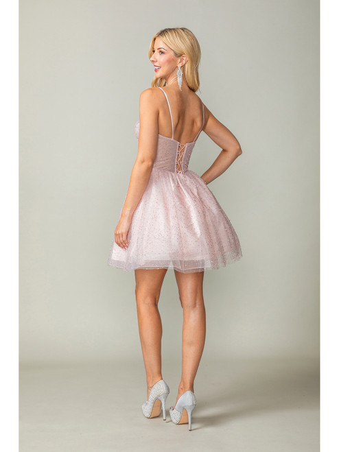 Dancing Queen 3389 Sparkly Tulle Sleeveless Short Dress