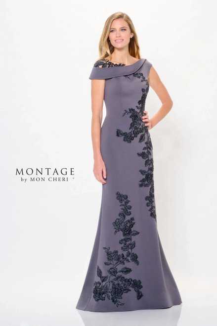 Montage by Mon Cheri M901 Bateau Neck Sleeveless Dress