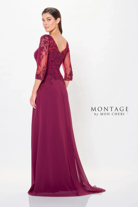 Montage by Mon Cheri M918 Three-Quarter Sleeves Long Dress