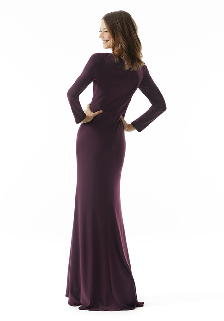 Morilee MGNY 73010 Jersey Long Sleeves V-neck Sheath Gown