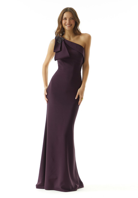 Morilee MGNY 73011 Stretch Crepe One Shoulder Neckline Gown