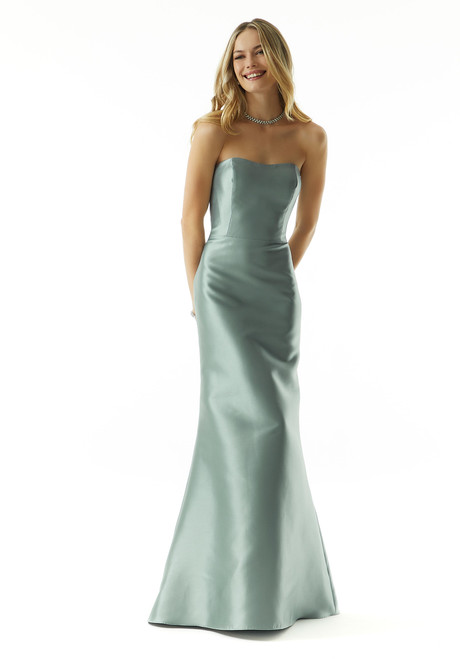 Morilee MGNY 73017 Satin Brocade Strapless Fit & Flare Gown