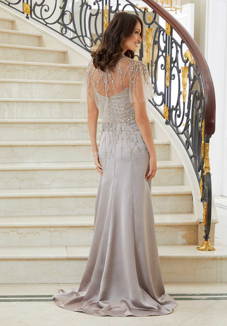 Morilee MGNY 72735 Embroidered Silky Satin Strapless Gown