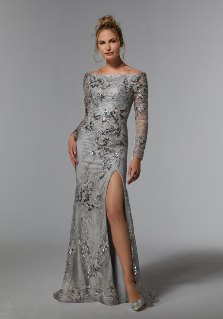 Morilee MGNY 72938 Net Sequin Embroidered Off Shoulder Gown