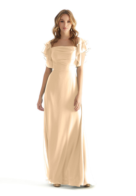 Morilee Bridesmaid 31227 Straight Neck Ruffle Sleeves Dress