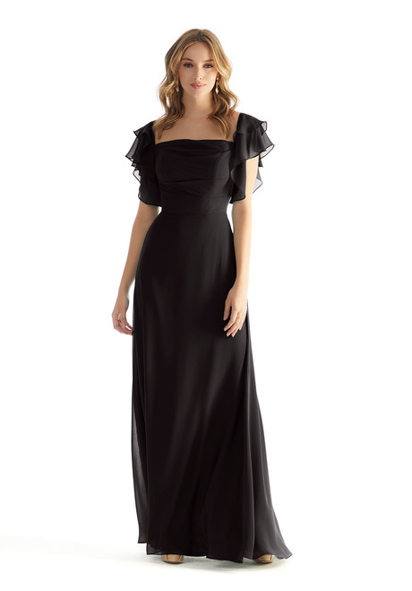 Morilee Bridesmaid 31227 Straight Neck Ruffle Sleeves Dress