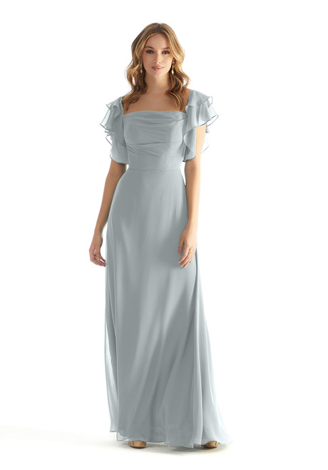 Morilee Bridesmaid 31227 Straight Neck Ruffle Sleeves Dress