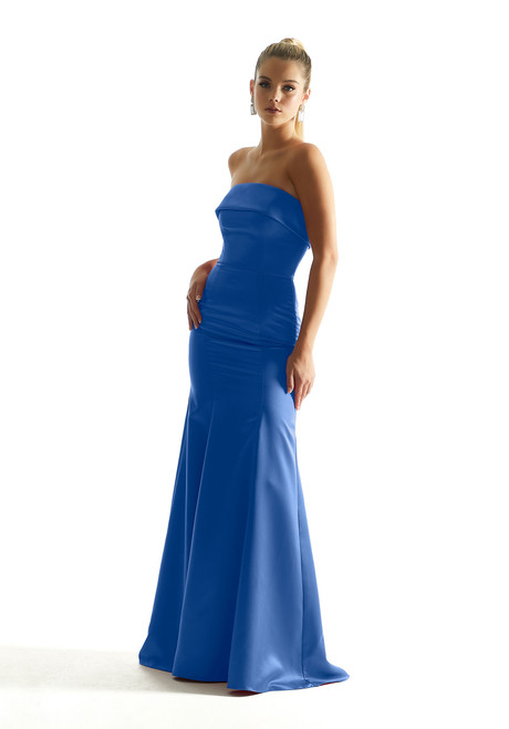 Morilee Bridesmaid 21849 Satin Cuffed Neck Strapless Dress