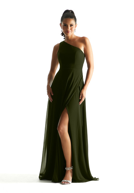 Morilee Bridesmaid 21851 Chiffon One Shoulder A-Line Dress