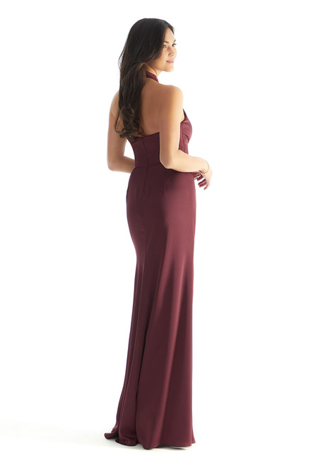 Morilee Bridesmaid 31224 Luxe Satin Halter Neck Sheath Dress