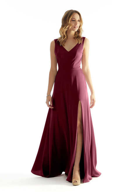 Morilee Bridesmaid 31225 Luxe Satin V-neck Sleeveless Dress