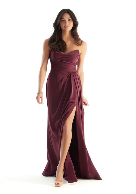 Morilee Bridesmaid 31233 Luxe Satin Strapless V-Neck Dress