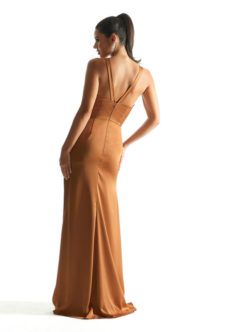 Morilee Bridesmaid 21857 Luxe Satin V-neck Sleeveless Dress