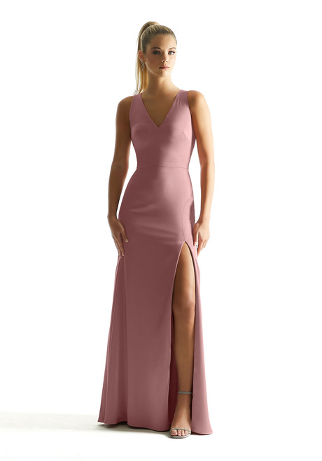 Morilee Bridesmaid 21857 Luxe Satin V-neck Sleeveless Dress