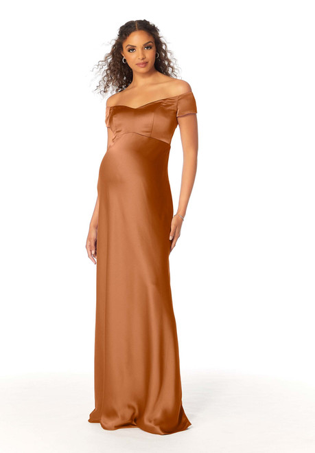 Morilee Bridesmaid 14112 Silky Satin Off Shoulder Long Dress