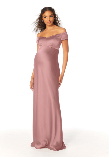 Morilee Bridesmaid 14112 Silky Satin Off Shoulder Long Dress