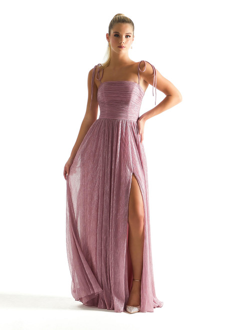 Morilee Bridesmaid 21852 Pleated Shimmer Straight Neck Dress