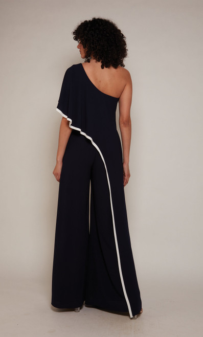 Alyce Paris 70049 Stretch Georgette One Shoulder Jumpsuit