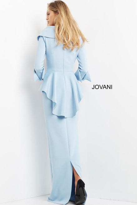 Jovani 07037 Crepe Shawl Collar 3/4 Length Sleeves Dress