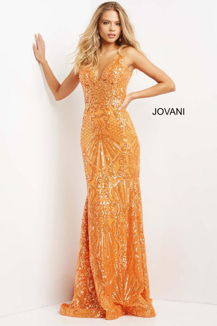 Jovani 07276 Sequin Beaded Plunging Neck Sleeveless Dress