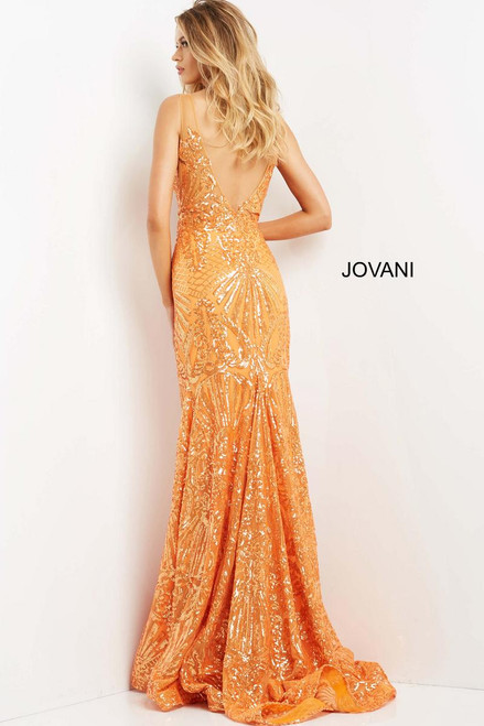 Jovani 07276 Sequin Beaded Plunging Neck Sleeveless Dress