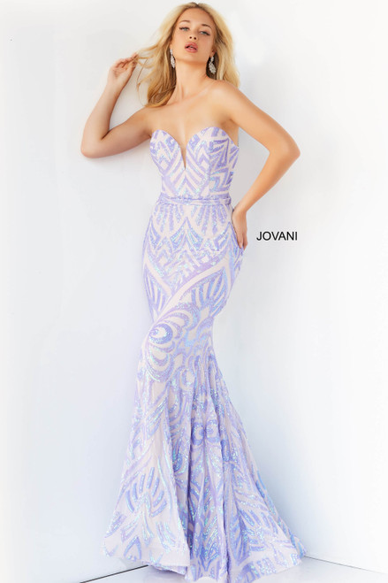 Jovani 03445 Sequin Beaded Sweetheart Neck Sleeveless Dress