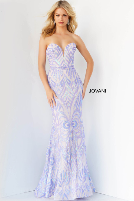 Jovani 03445 Sequin Beaded Sweetheart Neck Sleeveless Dress