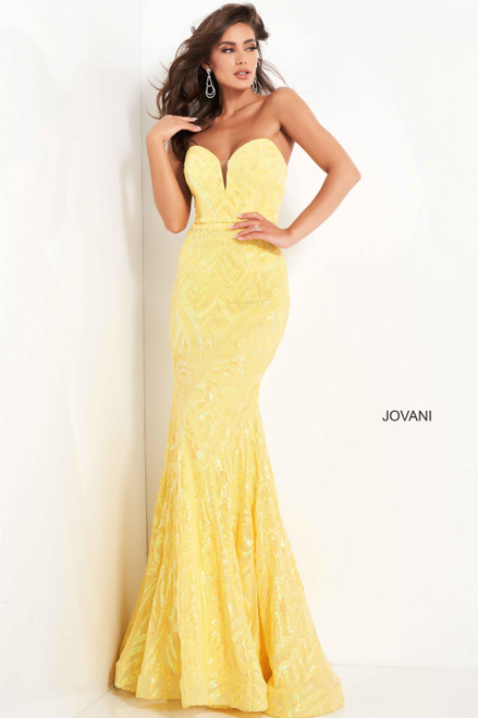 Jovani 03445 Sequin Beaded Sweetheart Neck Sleeveless Dress