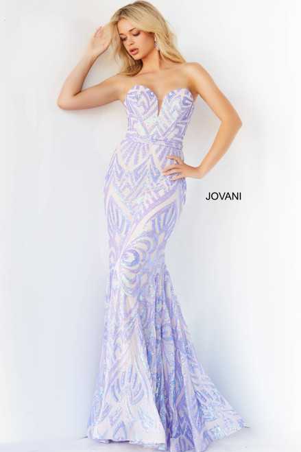 Jovani 03445 Sequin Beaded Sweetheart Neck Sleeveless Dress