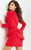 Jovani 07032 Long Sleeve Plunging Low V-neck Cocktail Dress