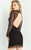 Jovani 04863 Illusion Neck Long Sleeve Sheer Cocktail Dress