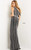 Jovani 08454 Beaded Embellished Asymmetric Sheath Long Gown