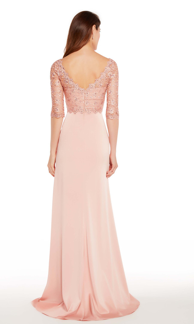 Alyce Paris 27242 Stretch Crepe V-Neck Half Sleeves Dress