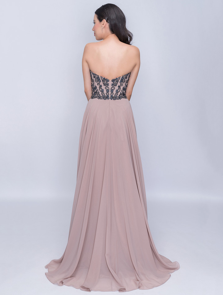 Nina Canacci 3140 Off Shoulder Strapless Long Dress