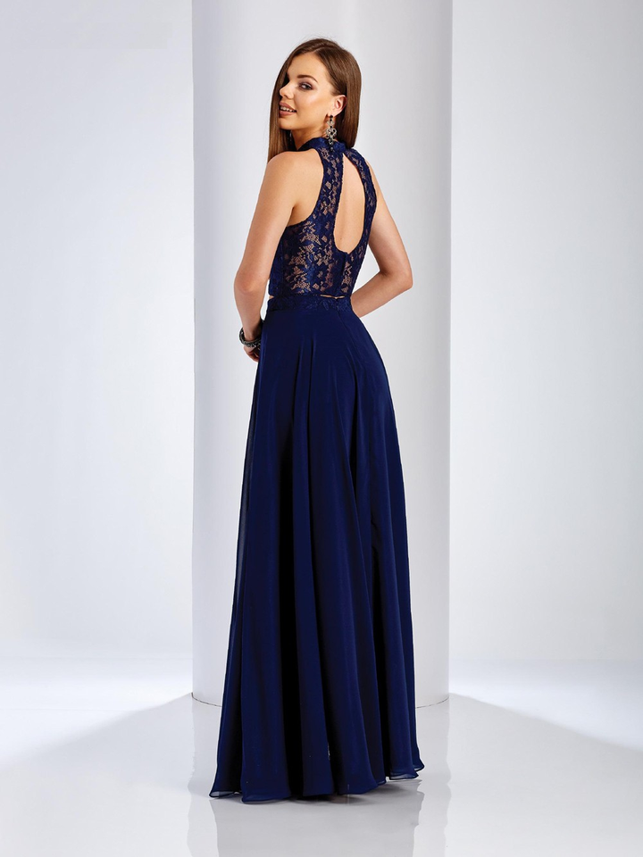 Clarisse 3427 Chiffon High Neck Two Piece A-line Dress