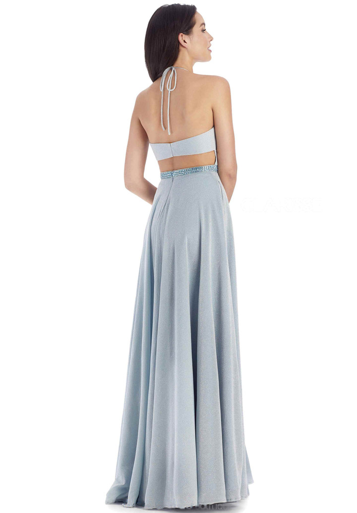 Clarisse 8051 Halter Neck Sleeveless Long Prom Dress