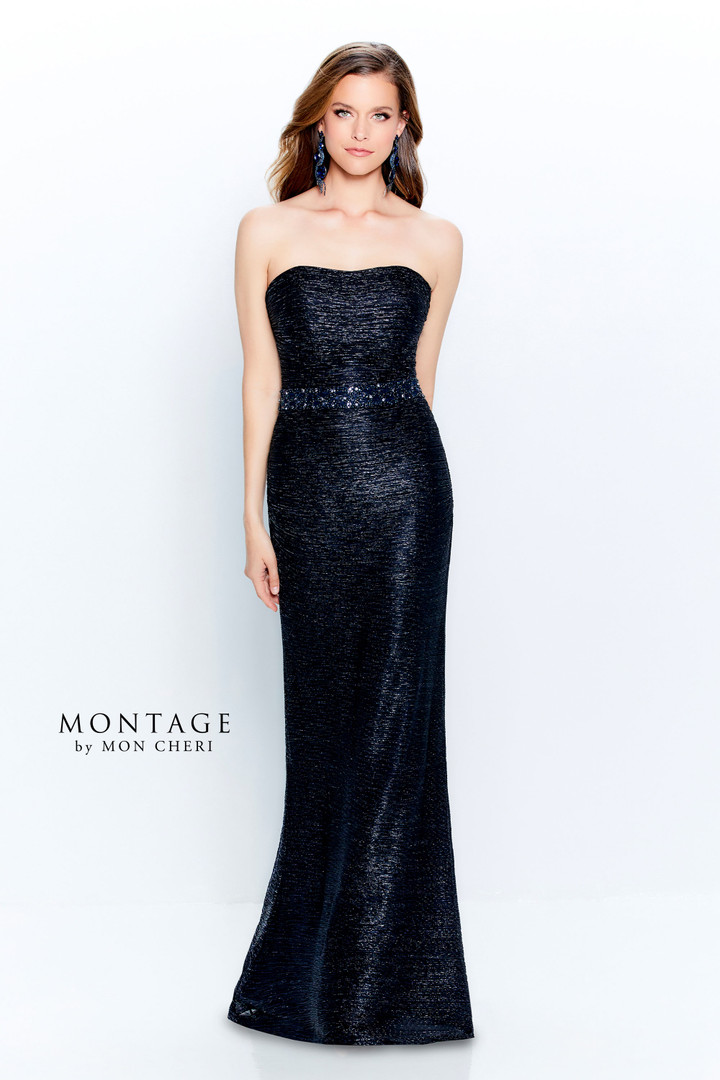 Montage by Mon Cheri 120902 Metallic Tulle Sleeveless Dress