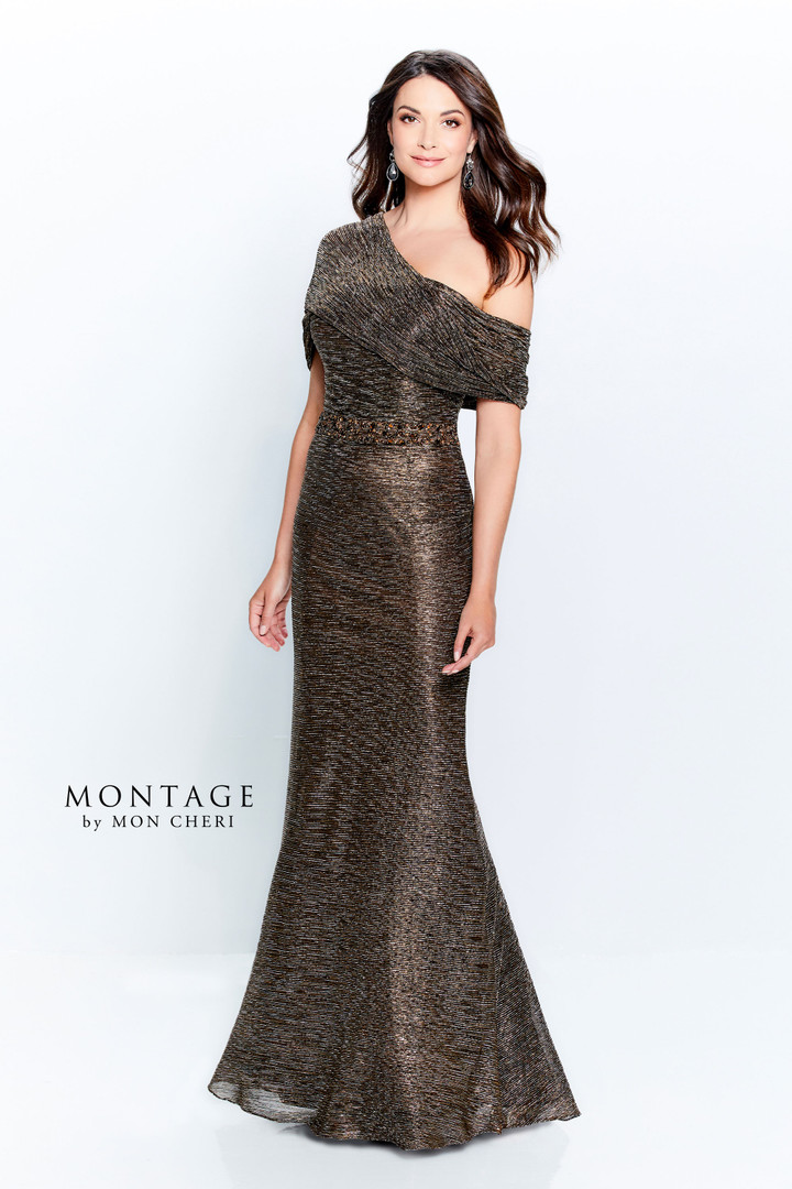 Montage by Mon Cheri 120902 Metallic Tulle Sleeveless Dress