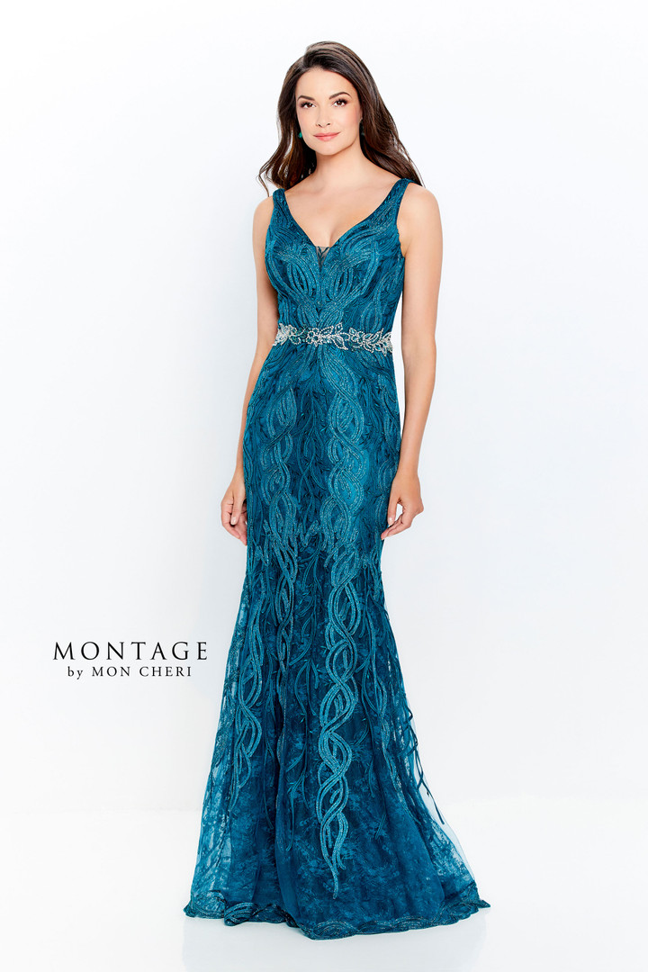 Montage by Mon Cheri 120921 Beading V-Neck Sleeveless Dress