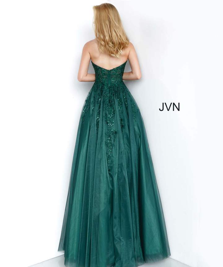 JVN by Jovani JVN00915 Embroidered Strapless Ballgown
