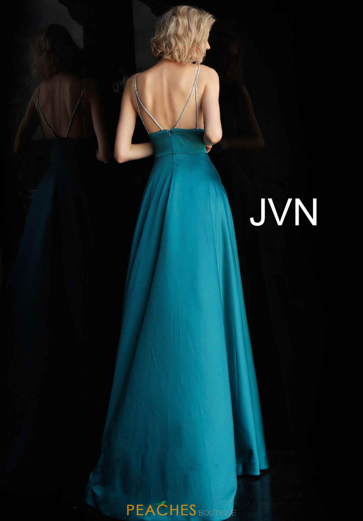 JVN by Jovani JVN68314 Embellished Deep V-Neck A-Line Dress