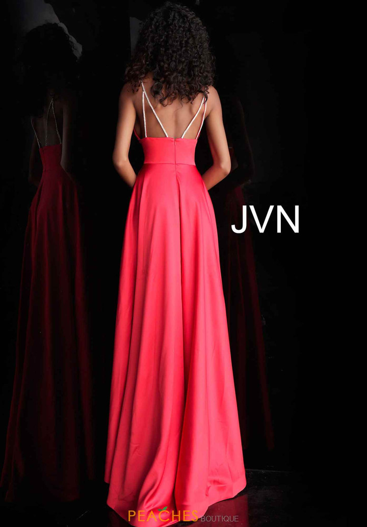 JVN by Jovani JVN68314 Embellished Deep V-Neck A-Line Dress