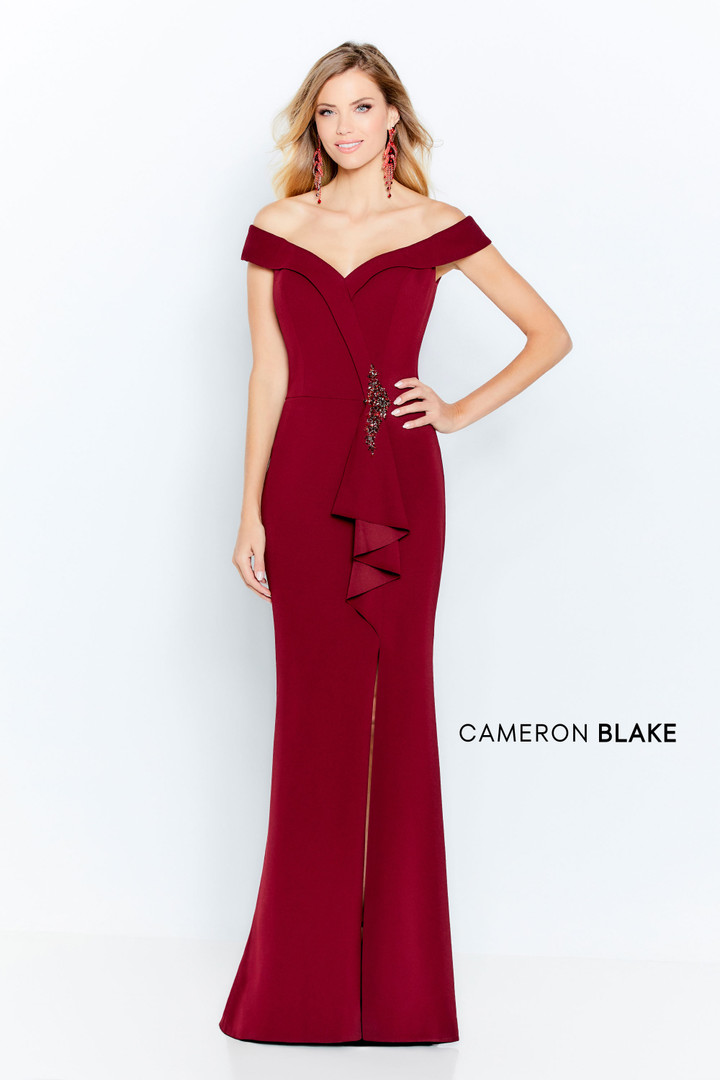 Cameron Blake by Mon Cheri 120614 Stretch Off-shoulder Dress