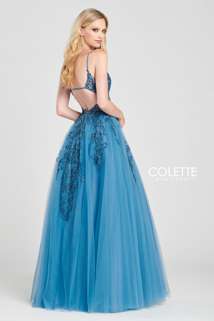 Colette by Daphne CL12042 Sleeveless Tulle Long Gown
