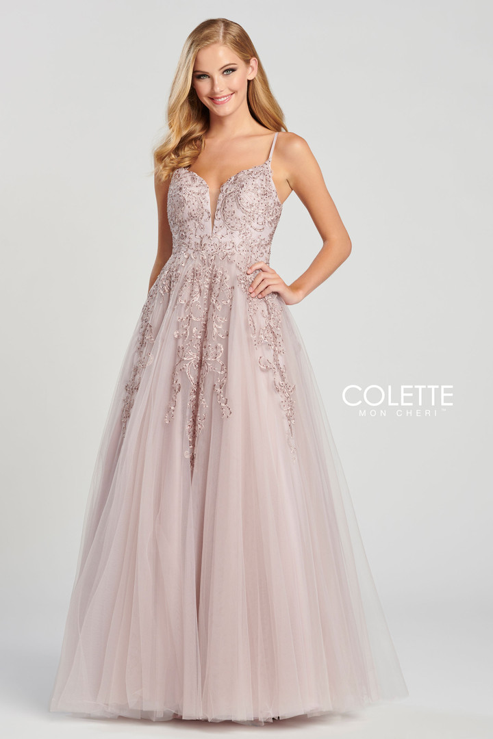 Colette by Daphne CL12042 Sleeveless Tulle Long Gown