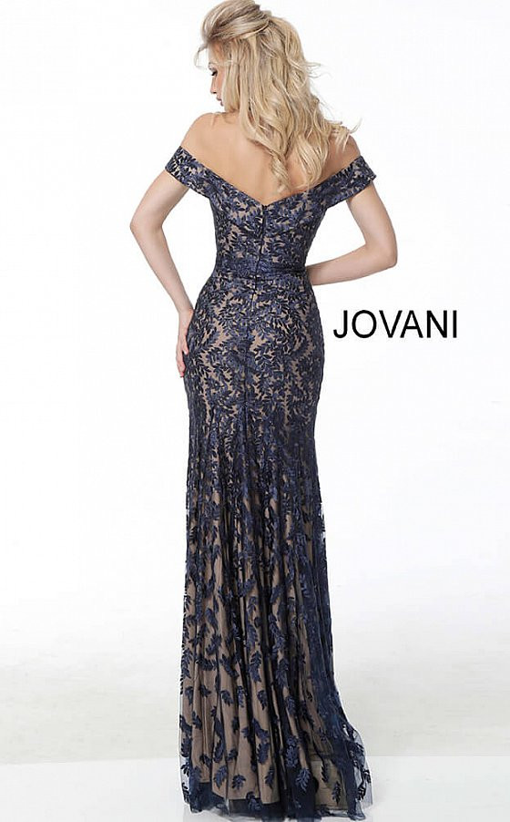 Jovani 49634 Off Shoulder Embroidered Mother of Bride Dress